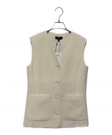 中古・古着通販】theory (セオリー) SATIN CREPE ZIGZAG VEST ベージュ