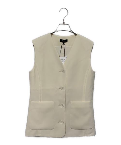 theory（セオリー）theory (セオリー) SATIN CREPE ZIGZAG VEST ベージュ 未使用品の古着・服飾アイテム