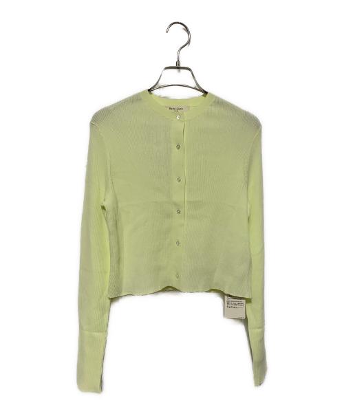Demi-Luxe Beams（デミルクス ビームス）Demi-Luxe Beams (デミルクス ビームス) 18ゲージリブ クルーネック カーディガン イエロー サイズ:38 未使用品の古着・服飾アイテム