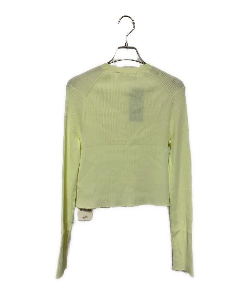 Demi-Luxe Beams（デミルクス ビームス）Demi-Luxe Beams (デミルクス ビームス) 18ゲージリブ クルーネック カーディガン イエロー サイズ:38 未使用品の古着・服飾アイテム