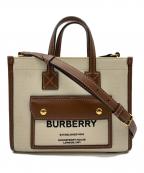 BURBERRYバーバリー）の古着「2WAYバッグ」｜ベージュ×ブラウン