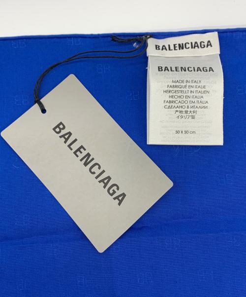 BALENCIAGA（バレンシアガ）BALENCIAGA (バレンシアガ) コットンチーフスカーフ ブルー 未使用品の古着・服飾アイテム