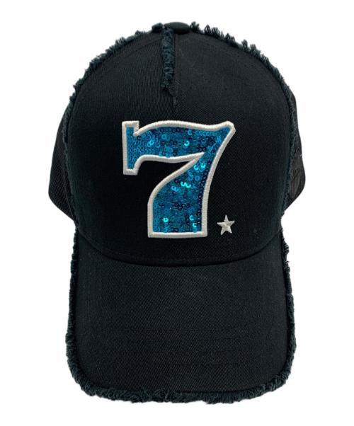 ISETAN MEN'S（イセタンメンズ）ISETAN MEN'S (イセタンメンズ) YOSHINORI KOTAKE (ヨシノリ コタケ) スパンコールデザイン 伊勢丹メンズ新宿店限定キャップ ブラック×ブルーの古着・服飾アイテム