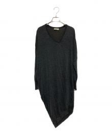 BALENCIAGA（バレンシアガ）の古着「アシンメトリーニットワンピース」｜グレー