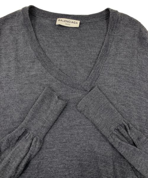 BALENCIAGA（バレンシアガ）BALENCIAGA (バレンシアガ) アシンメトリーニットワンピース グレー サイズ:34の古着・服飾アイテム