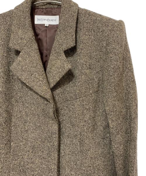 Yves Saint Laurent（イヴサンローラン）Yves Saint Laurent (イヴサンローラン) チェスターコート ブラウン サイズ:38の古着・服飾アイテム