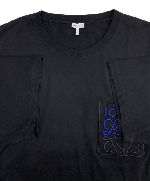 LOEWE（ロエベ）LOEWE (ロエベ) アナグラム刺繍半袖ポケットカットソー ブラック サイズ:XLの古着・服飾アイテム