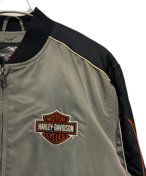 HARLEY-DAVIDSON（ハーレーダビッドソン）HARLEY-DAVIDSON (ハーレーダビッドソン) 中綿ナイロンジャケット グレー×ブラック サイズ:Mの古着・服飾アイテム