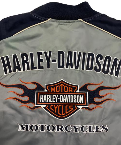 HARLEY-DAVIDSON（ハーレーダビッドソン）HARLEY-DAVIDSON (ハーレーダビッドソン) 中綿ナイロンジャケット グレー×ブラック サイズ:Mの古着・服飾アイテム
