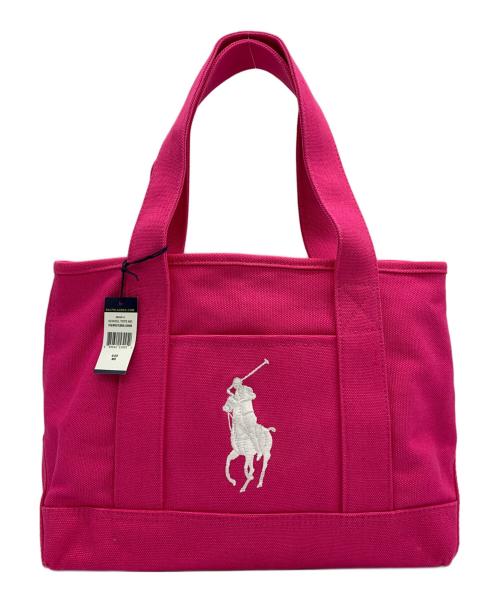 POLO RALPH LAUREN（ポロ・ラルフローレン）POLO RALPH LAUREN (ポロ・ラルフローレン) キャンバストートバッグ ピンクの古着・服飾アイテム