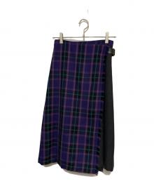 MACKINTOSH PHILOSOPHY（マッキントッシュ フィロソフィー）の古着「タータンチェックキルトラップスカート」｜パープル