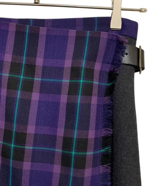 MACKINTOSH PHILOSOPHY（マッキントッシュ フィロソフィー）MACKINTOSH PHILOSOPHY (マッキントッシュ フィロソフィー) タータンチェックキルトラップスカート パープル サイズ:34の古着・服飾アイテム
