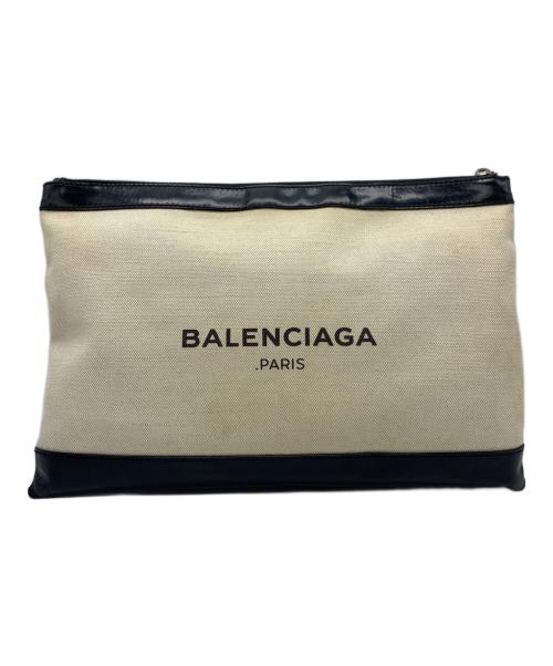 BALENCIAGA（バレンシアガ）BALENCIAGA (バレンシアガ) クラッチバッグ アイボリー×ブラックの古着・服飾アイテム
