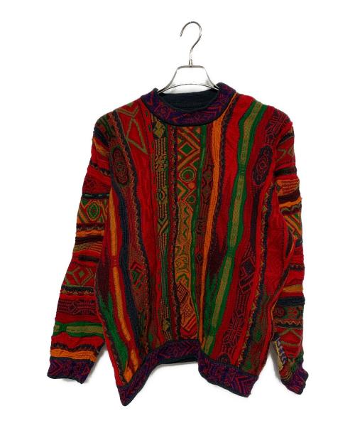 Coogi（クージー）Coogi (クージー) 厚手ニット レッド×グリーン サイズ:Sの古着・服飾アイテム