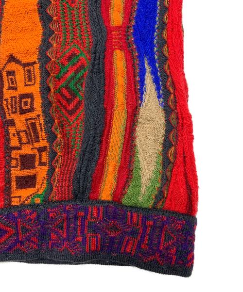 Coogi（クージー）Coogi (クージー) 厚手ニット レッド×グリーン サイズ:Sの古着・服飾アイテム