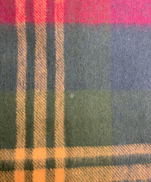 Burberry's（バーバリー）Burberry's (バーバリーズ) ＷＯＯＬ マフラー グリーン×レッドの古着・服飾アイテム