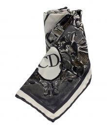 Christian Dior（クリスチャン ディオール）の古着「シルクスカーフ」｜ブラック×ホワイト