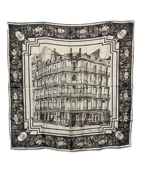 Christian Dior（クリスチャン ディオール）Christian Dior (クリスチャン ディオール) シルクスカーフ ブラック×ホワイトの古着・服飾アイテム