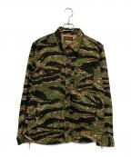 IRON HEARTアイアンハート）の古着「タイガーカモ長袖シャツ」｜グリーン