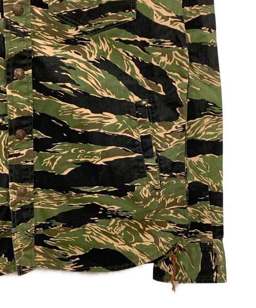 IRON HEART（アイアンハート）IRON HEART (アイアンハート) タイガーカモ長袖シャツ グリーン サイズ:Ｌの古着・服飾アイテム