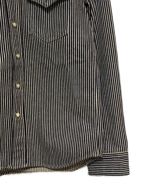 IRON HEART（アイアンハート）IRON HEART (アイアンハート) ヒッコリーシャツ ブルー サイズ:Ｌ-Mの古着・服飾アイテム