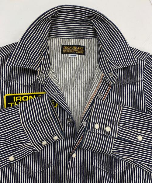 IRON HEART（アイアンハート）IRON HEART (アイアンハート) ヒッコリーシャツ ブルー サイズ:Ｌ-Mの古着・服飾アイテム