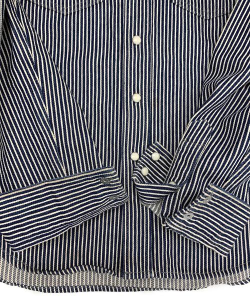 IRON HEART（アイアンハート）IRON HEART (アイアンハート) ヒッコリーシャツ ブルー サイズ:Ｌ-Mの古着・服飾アイテム