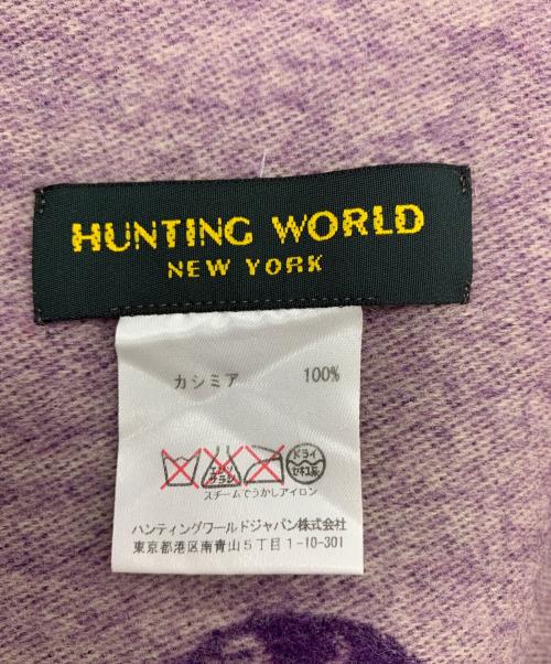 HUNTING WORLD（ハンティングワールド）HUNTING WORLD (ハンティングワールド) カシミヤマフラー パープルの古着・服飾アイテム