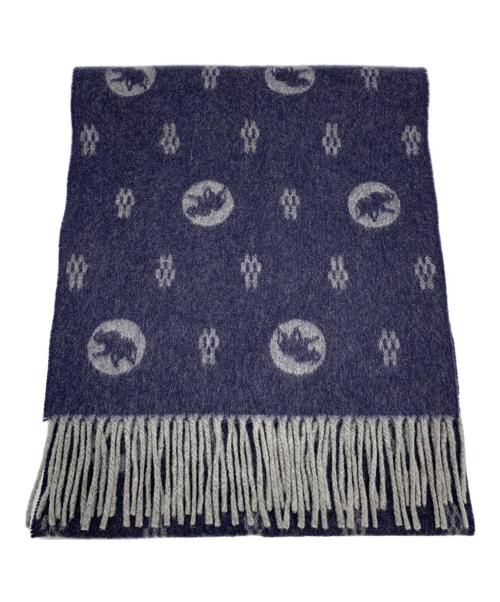 HUNTING WORLD（ハンティングワールド）HUNTING WORLD (ハンティングワールド) カシミヤマフラー ネイビー×グレーの古着・服飾アイテム