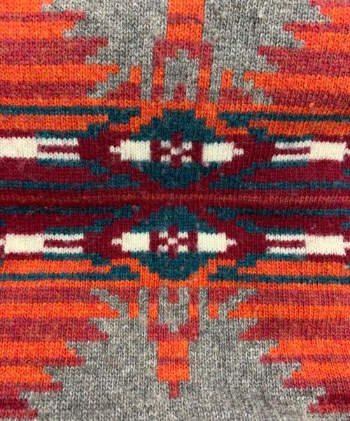 POLO RALPH LAUREN（ポロ・ラルフローレン）POLO RALPH LAUREN (ポロ・ラルフローレン) ネイティブ柄マフラー レッド×マルチの古着・服飾アイテム