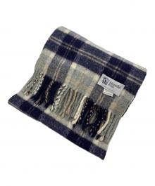 JOHNSTONS OF ELGIN（ジョンストンズオブエルガン）の古着「WOOLマフラー」｜ネイビー×ベージュ