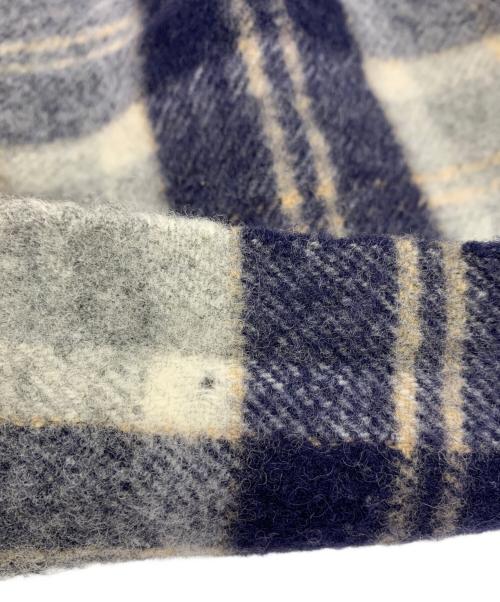 JOHNSTONS OF ELGIN（ジョンストンズオブエルガン）JOHNSTONS OF ELGIN (ジョンストンズオブエルガン) WOOLマフラー ネイビー×ベージュの古着・服飾アイテム