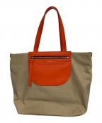 PAUL SMITHポールスミス）の古着「コントラストコットンキャンバストートバッグ」｜オレンジ×ベージュ
