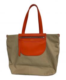 PAUL SMITH（ポールスミス）の古着「コントラストコットンキャンバストートバッグ」｜オレンジ×ベージュ