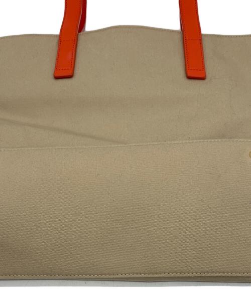 PAUL SMITH（ポールスミス）PAUL SMITH (ポールスミス) コントラストコットンキャンバストートバッグ オレンジ×ベージュの古着・服飾アイテム