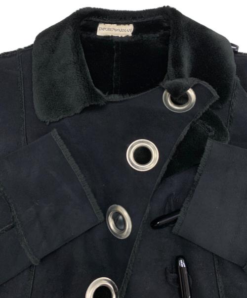 EMPORIO ARMANI（エンポリオアルマーニ）EMPORIO ARMANI (エンポリオアルマーニ) ムートンジャケット ブラック サイズ:38の古着・服飾アイテム
