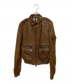 BURBERRY LONDONバーバリーロンドン）の古着「ラムレザージャケット」｜ブラウン