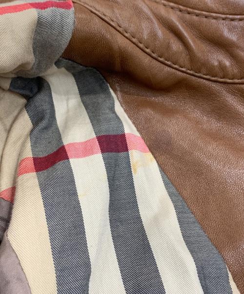 BURBERRY LONDON（バーバリーロンドン）BURBERRY LONDON (バーバリーロンドン) ラムレザージャケット ブラウン サイズ:38の古着・服飾アイテム