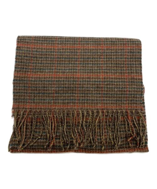 Christian Dior（クリスチャン ディオール）Christian Dior (クリスチャン ディオール) WOOL マフラー ブラウン×オレンジの古着・服飾アイテム