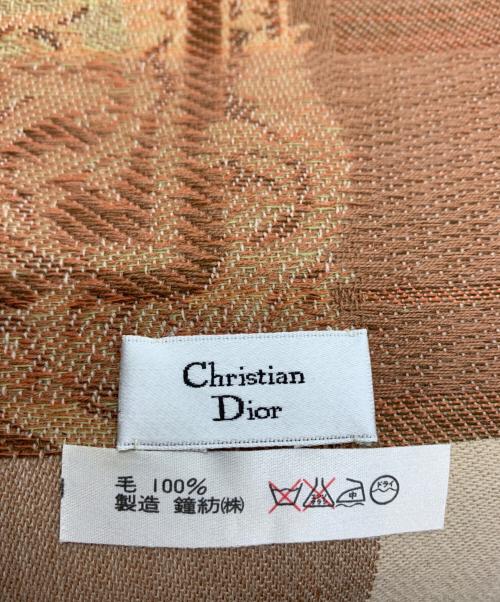 Christian Dior（クリスチャン ディオール）Christian Dior (クリスチャン ディオール) WOOL マフラー ブラウン×ベージュ 未使用品の古着・服飾アイテム