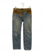 Vivienne Westwood ANGLOMANIAヴィヴィアンウエストウッドアングロマニア）の古着「切替デニムパンツ」｜インディゴ