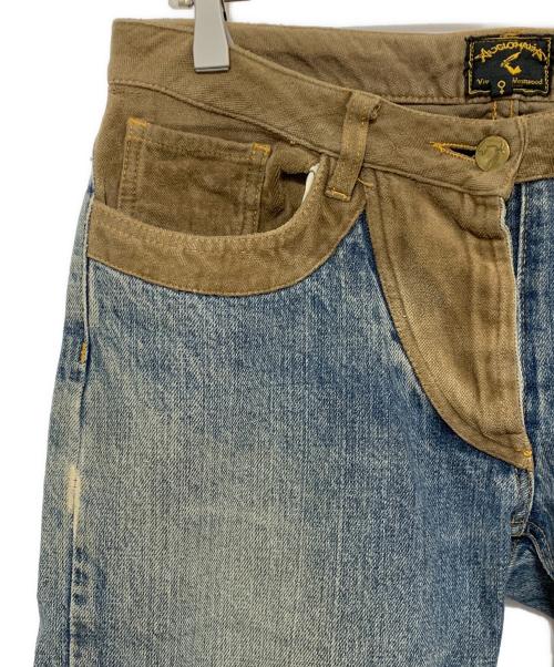Vivienne Westwood ANGLOMANIA（ヴィヴィアンウエストウッドアングロマニア）Vivienne Westwood ANGLOMANIA (ヴィヴィアンウエストウッドアングロマニア) 切替デニムパンツ インディゴ サイズ:27の古着・服飾アイテム