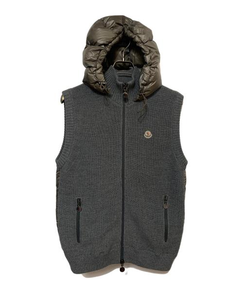 MONCLER（モンクレール）MONCLER (モンクレール) MAGLIONE TRICOT GILET ダウンベスト グレー サイズ:Ｌの古着・服飾アイテム