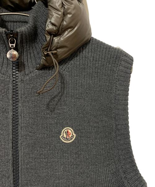 MONCLER（モンクレール）MONCLER (モンクレール) MAGLIONE TRICOT GILET ダウンベスト グレー サイズ:Ｌの古着・服飾アイテム