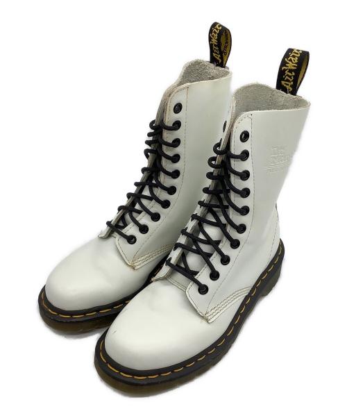 Dr.Martens（ドクターマーチン）Dr.Martens (ドクターマーチン) 10ホールロングブーツ ホワイト サイズ:UK4の古着・服飾アイテム