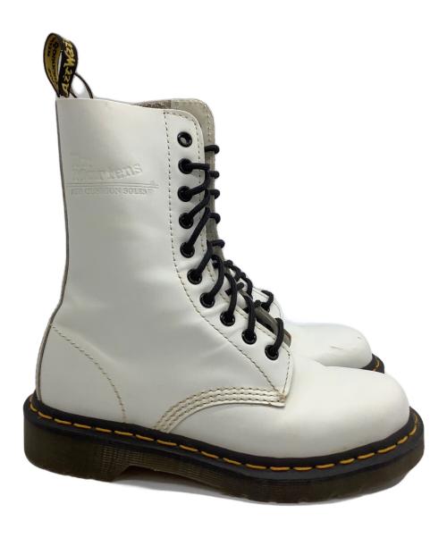 Dr.Martens（ドクターマーチン）Dr.Martens (ドクターマーチン) 10ホールロングブーツ ホワイト サイズ:UK4の古着・服飾アイテム