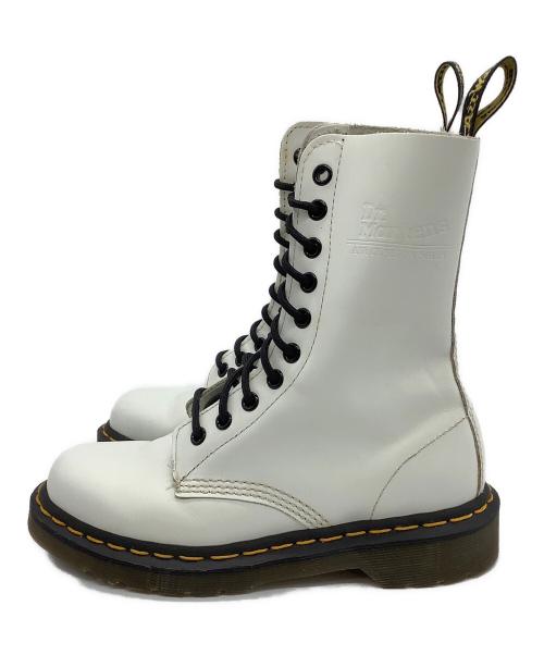Dr.Martens（ドクターマーチン）Dr.Martens (ドクターマーチン) 10ホールロングブーツ ホワイト サイズ:UK4の古着・服飾アイテム