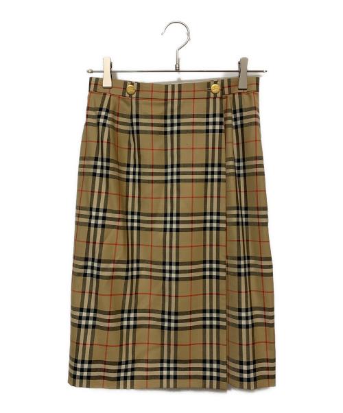 Burberry's（バーバリーズ）Burberry's (バーバリーズ) ノバチェックラップスカート ベージュ サイズ:40の古着・服飾アイテム