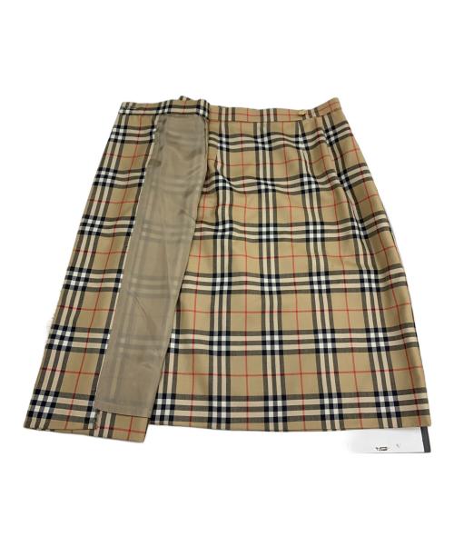 Burberry's（バーバリーズ）Burberry's (バーバリーズ) ノバチェックラップスカート ベージュ サイズ:40の古着・服飾アイテム