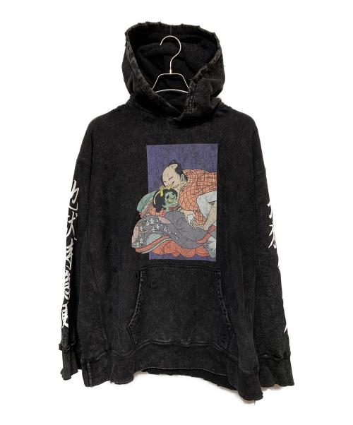 DeliveryHells（-）DeliveryHells (-) プルオーバーパーカー ブラック サイズ:XLの古着・服飾アイテム